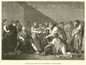 Hippokrates nekter gavene til Artaxerces (gravering) av French School