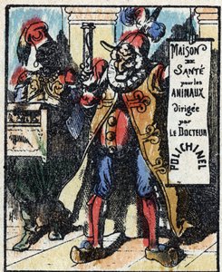 History of Dr. Pulcinella (Polichinelle). Wood engraving of Imaging Pellerin - Epinal, sd. Late 19th century. av French School