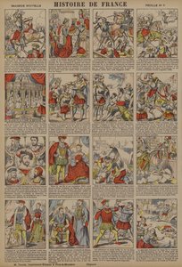 Frankrikes historie fra Karl VIIIs død til Bartolomeus-massakren (fargelitografi) av French School