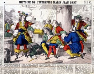 Historien om den fryktløse sjømannen Jean Bart - bilder av Epinal, sd. 1800-tallet av French School