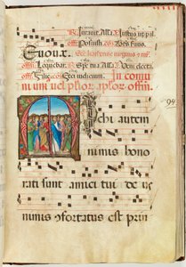 Holy Apostles, Gradual, f.94 (blekk, tempera og bladgull på pergament) av French School
