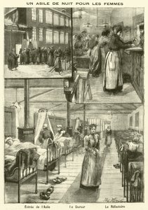 Hjemløse krisesenter for kvinner i Paris (gravering) av French School