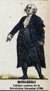 Honore Gabriel (Honore-Gabriel) Riqueti, greve av Mirabeau (1749-1791), fransk politiker. I "" Galeriede Kings and Queens of France og berømte karakterer fra 1643 til 1895"" Bilde av epinal. av French School