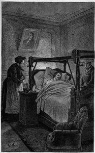 Honore de Balzac (1799-1850), a French writer, on his deathbed in 1850. av French School