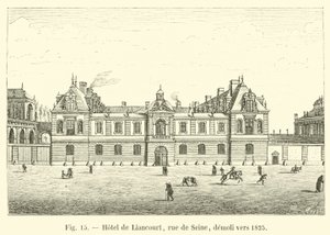 Hôtel de Liancourt, rue de Seine, revet rundt 1825 av French School