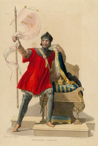 Hugues-Capet (farget gravering) av French School