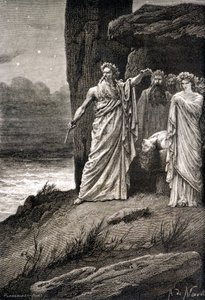 Menneskeofring av en druide - i "Histoire de France"" fra de fjerneste tider til 1789" av M. Guizot av French School