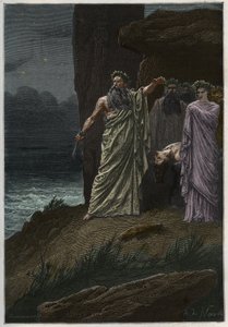 Menneskeofring av druiden etter Alphonse de Neuville - Druider som ofrer menneskelige ofre - gravering fra "" Frankrikes historie fortalt til mine barnebarn"" - av Francois Guizot - 1872-1876 av French School