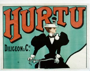 Hurtu Sykkelplakat, kun øverste halvdel, ca. 1899