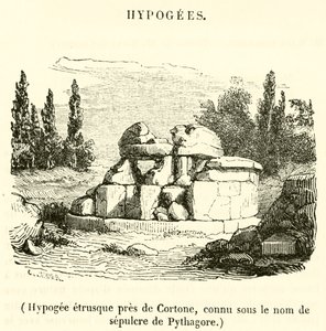 Hypogee etrusque pres de Cortone, connu sous le nom de sepulcre de Pythagore (gravering) av French School