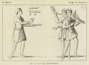IX Century, Reign of Charles II, Game to the Sound of Instruments (gravering) av French School
