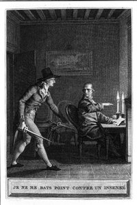 Jeg slåss ikke som en vanvittig Illustrasjon av «Julie eller La Nouvelle Heloise» av Jean Jacques Rousseau (1712–1788) 1780 av French School