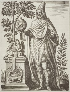 Ideelt portrett av Apollonius av Tyana, fra De Divinationewet Magisk trolldom av Jean-Jacques Boissard, 1605, publisert i A History of Magic sent på 1800-tallet av French School