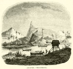 Ile de Taiti, Baie de Matavai (gravering) av French School