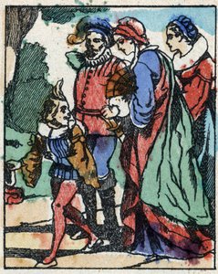 Illustration for “” Riquet a la houppe””, tale by Charles Perrault (1628-1703), French writer. Wood engraving of Imaging Pellerin - Epinal, sd. Late 19th century. av French School