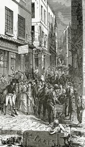 Illustrasjon fra Quatre Vingt Treize, 1800-tallet (bw gravering) av French School
