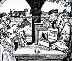 Illustrasjon fra Prinsessen og svinegjeteren av HC Andersen av French School