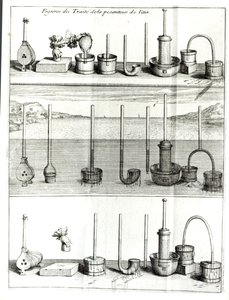 Illustrasjon fra Treatise on the Gravity of Air av Blaise Pascal (1623-62) etter 1663 av French School