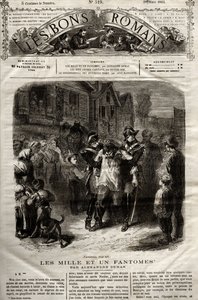 Illustration from the “” The Thousand Un Fantomes”” novel by Alexandre Dumas pere appeared in “” The Bons Romans”” of 28/03/1865 av French School