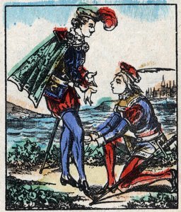 Illustrasjon av eventyret «The Adventures of Grand Flandrin»» Tregravering fra Imaging Pellerin - Epinal, sd. Sent på 1800-tallet. av French School