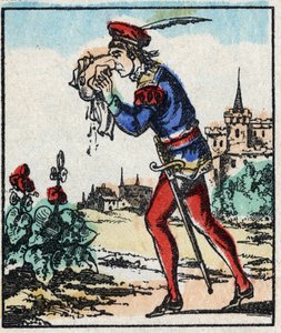 Illustrasjon av fortellingen «The Adventures of Grand Flandrin»» Tregravering fra Imaging Pellerin - Epinal, sd. Sent på 1800-tallet. av French School