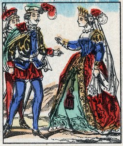 Illustrasjon av fortellingen «The Adventures of Grand Flandrin»» Tregravering fra Imaging Pellerin - Epinal, sd. Sent på 1800-tallet. av French School