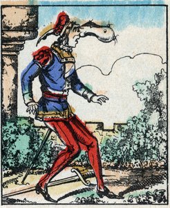 Illustration of the tale “The Adventures of Grand Flandrin”” Wood engraving from Imaging Pellerin - Epinal, sd. Late 19th century. av French School