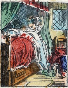 Illustration of the tale “The Little Red Riding Hood”” by Charles Perrault. Wood engraving from Imaging Pellerin - Epinal, sd. Late 19th century. av French School