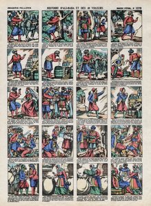 Bilder av Epinal fra Pellerin House - ca 1913 - Illustrasjon til fortellingene om tusen og en natt. historien om Ali Baba (Ali Baba) og 40 tyver av French School