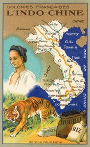 Indokina (chromolitho) av French School