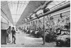 Industriell veving ved Bagatelle, 1884 av French School