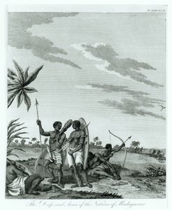 Innbyggere på Madagaskar, fra bind 2 av Memoirs and Travels av grev Benyowsky, utgitt 1790 av French School