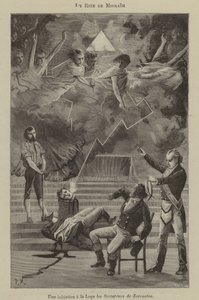 Innvielse i en losje av Misraim-riten (gravering) av French School