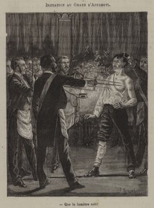 Igangsetting til graden lærling. "La det bli lys!" (gravering) av French School