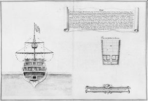 Innerste forstavn på et fartøy, illustrasjon fra Atlas de Colbert, plate 46 av French School