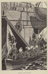 Inspeksjon ombord på en kurass (gravering) av French School