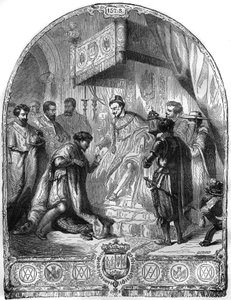 Institution of the Order of the Holy Spirit (Holy Spirit) by Henry III King of France in 1578. av French School