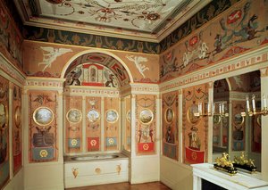 Interiør av Napoleons bad, bygget i 1807 av French School