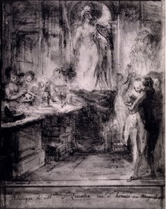 Interiør i venetiansk butikk, 1777 av French School