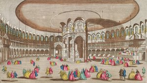 Interiør av Rotunda, Ranelagh House, London av French School