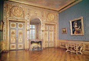 Innvendig utsikt over Petit Salon, ca. 1660 av French School