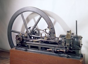 Forbrenningsmotor designet av Etienne Lenoir (1822-1900) 1860 (metall)