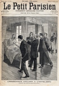 Interrogation of the anarchist Auguste Vaillant (1861-1894) at the Hotel dieu which confesses the attack he committed on December 9 av French School