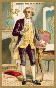 Jacques Necker , sveitsiskfødt fransk bankmann og statsmann (chromolitho) av French School