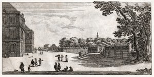 Jardin du Luxembourg, Paris. (gravering av French School