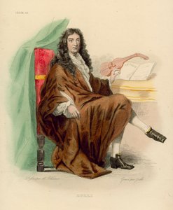 Jean-Baptiste Lulli (farget gravering) av French School