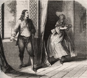 Jean Baptiste (Jean-Baptiste) Poquelin, dit Moliere (1622-1673) proposed to the comedian Mademoiselle de Brie (Catherine Leclerc du Rose av French School