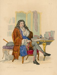 Jean de la Fontaine (farget gravering) av French School