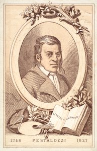 Johann Heinrich Pestalozzi , sveitsisk filosof og pedagogisk reformator (chromolitho) av French School