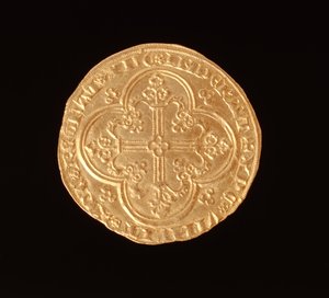 John II The Good (1319-64) Konge av Frankrike, Franc a Cheval, 1350-64 (revers) (gull) (for forside se 168067)